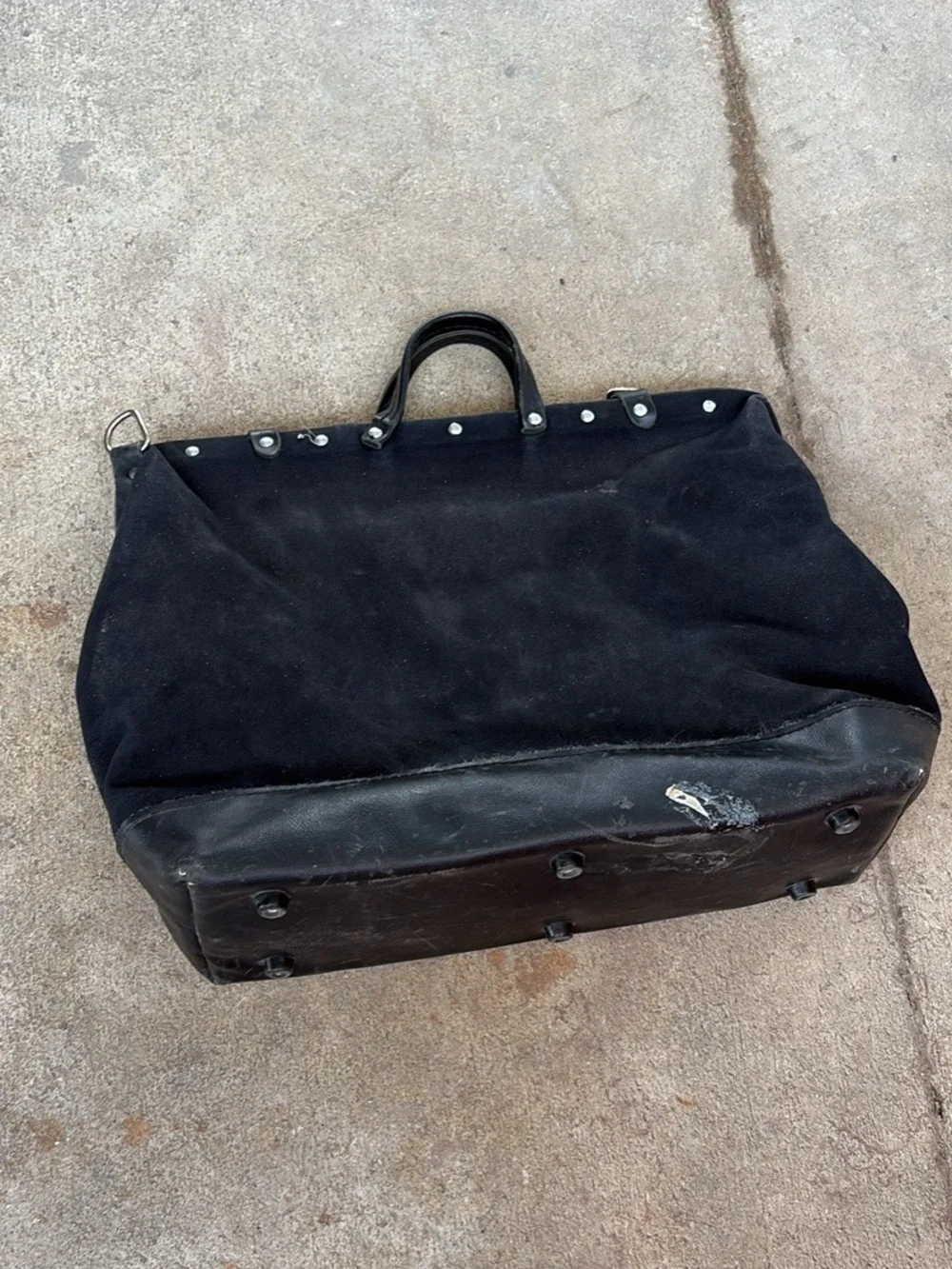 Klein Tools Black Canvas & Leather Work Tote Bag - Durable Men’s Carry-All